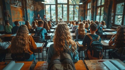  school classroom of teenagers