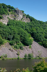 Michaelskapelle resp.Michaels Chapel in Taben-Rodt on Rock over River...