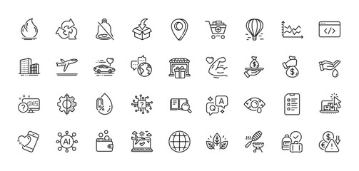 Fish grill, Online storage and Mute line icons pack. For web app. Line icons. Vector