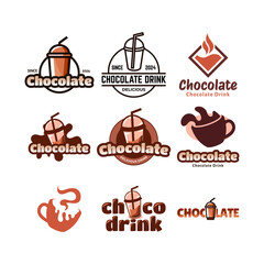 Set of  chocolate drink logo icon concept illustration