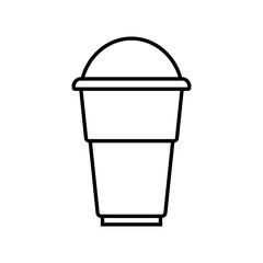 Cold drink icon. Milkshake, smoothie, iced coffee or bubble tea icon