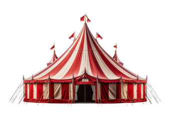 Circus tent isolated on transparent background. Generative AI