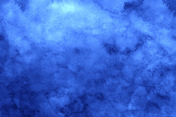 Blue watercolor background, abstract paint texture - 745815907