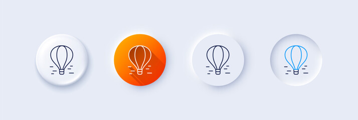Air balloon line icon. Flight transport with basket sign. Line icons. Vector