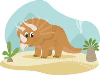 Triceraptor Dinosaur cartoon character - 745815950