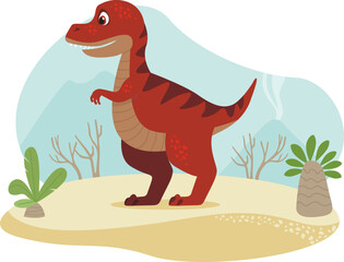 Tyrannosaurus Rex Dinosaur cartoon character - 745815960