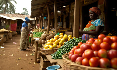 fruits and vegetables at the market