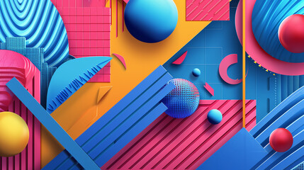 Abstract 3D background with vector geometric illustrations.