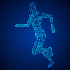 Running woman. Sprinter silhouette.