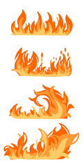 Set of flames for banner, sites. Sale concept. Vector, EPS10