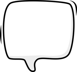 Black and white color speech bubble balloon, icon sticker memo keyword planner text box banner, flat png transparent element design