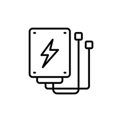 Electrical adapter outline icons, electricity minimalist vector illustration ,simple transparent graphic element .Isolated on white background