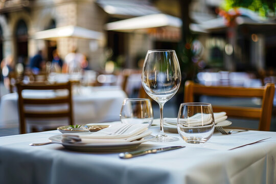 table setting at restaurant