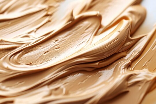 Close up of face liquid foundation texture. Cosmetic background isolated on white, Generative AI