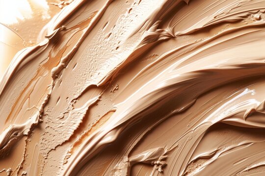 Close up of face liquid foundation texture. Cosmetic background isolated on white, Generative AI