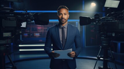 Male TV reporter
