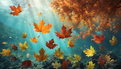 Autumn Leaves Underwater Oasis :  Add touches of shimmering light to create an ethereal underwater...