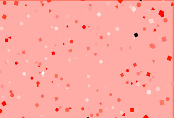 Light Red vector background with triangles, circles, cubes.