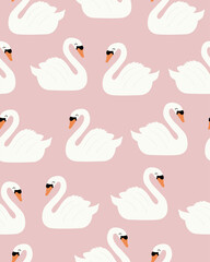 seamless pattern with swans