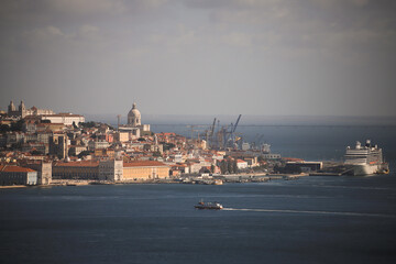 Fototapeta na wymiar high angle view of Lisbon, Portugal