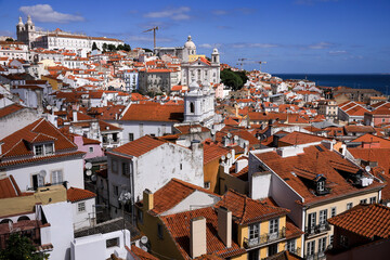 high angle view of alfama quarter in lisbon