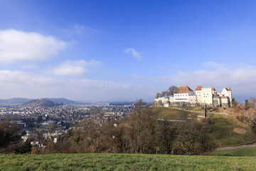 Fototapeta na wymiar historic lenzburg castle in switzerland