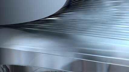 Dark Atmosphere Clear Glass Refraction And Reflection Bezier Curve Chic Elegant Modern 3D Rendering Abstract Background