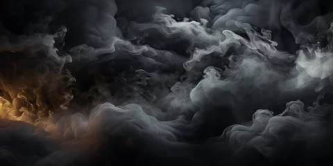 Deurstickers Black graphite background with smoke 3d © Ivan
