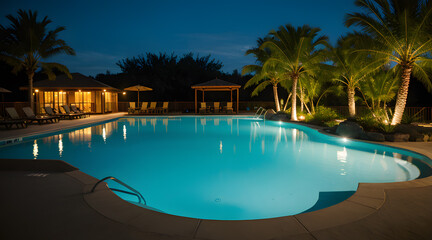 Fototapeta na wymiar swimming pool at night