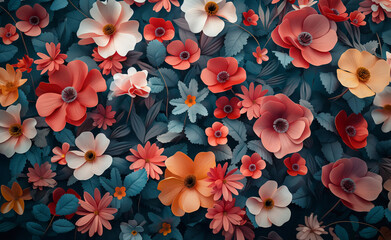 Floral Symphony: A Vibrant Oil Painting