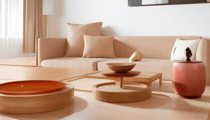 Fototapeta na wymiar Japanese style modern living room