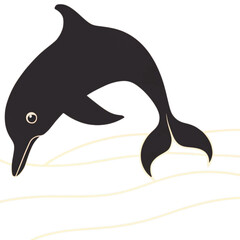 Fototapeta premium dolphin silhouette vector illustration