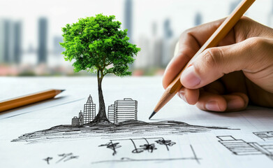 Sketching a Green City for Environmental Conservation - 745829142