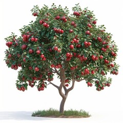 beautiful apple tree isolated on white background.