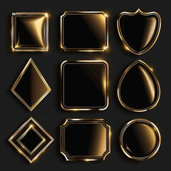Luxury of Collection shape on black background, Illustration.