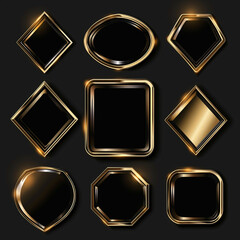 Luxury of Collection shape on black background, Illustration.
