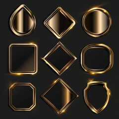 Luxury of Collection shape on black background, Illustration.