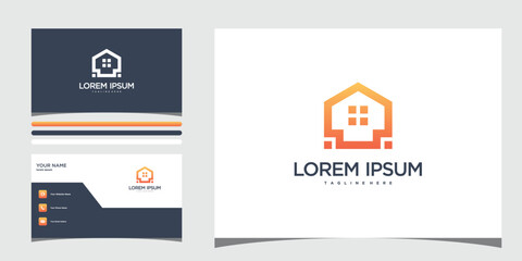 Home logo design in a simple style. Premium Vector