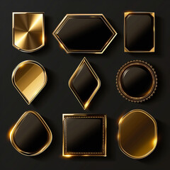 Luxury of Collection shape on black background, Illustration.