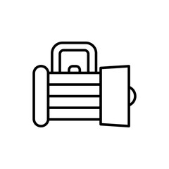 Flashlight outline icons, minimalist vector illustration ,simple transparent graphic element .Isolated on white background