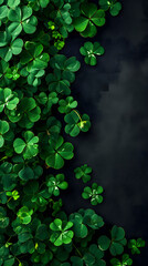clover with black background for St. Patricks day