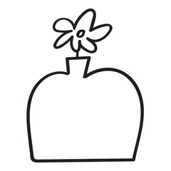 Vase. Outline icon. Black color. Hand drawn graphic design. Illustration