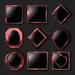 Luxury of Collection shape on black background, Illustration.