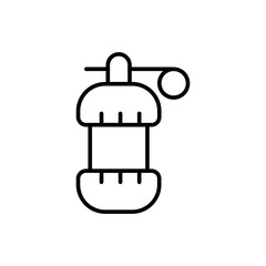 Grenade outline icons, minimalist vector illustration ,simple transparent graphic element .Isolated on white background