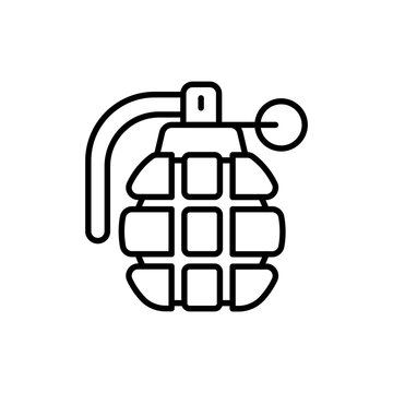 Grenade outline icons, minimalist vector illustration ,simple transparent graphic element .Isolated on white background