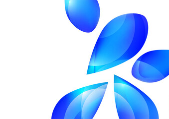 Many transparent isolated petals on a white background. Vector