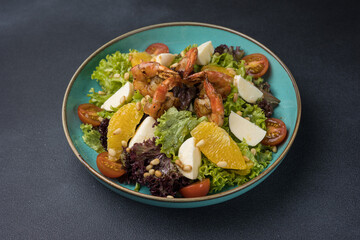A delicious salad in a restaurant. Close up