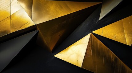 abstract background composition of golden geometric shapes