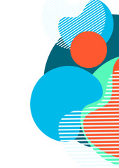 Geometric abstract background. Design of lines and round shapes. Trendy business template for wallpaper, banner, background or landing. Vector