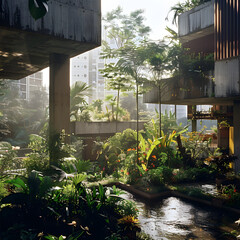 Hidden gems urban gardens concrete in jungle